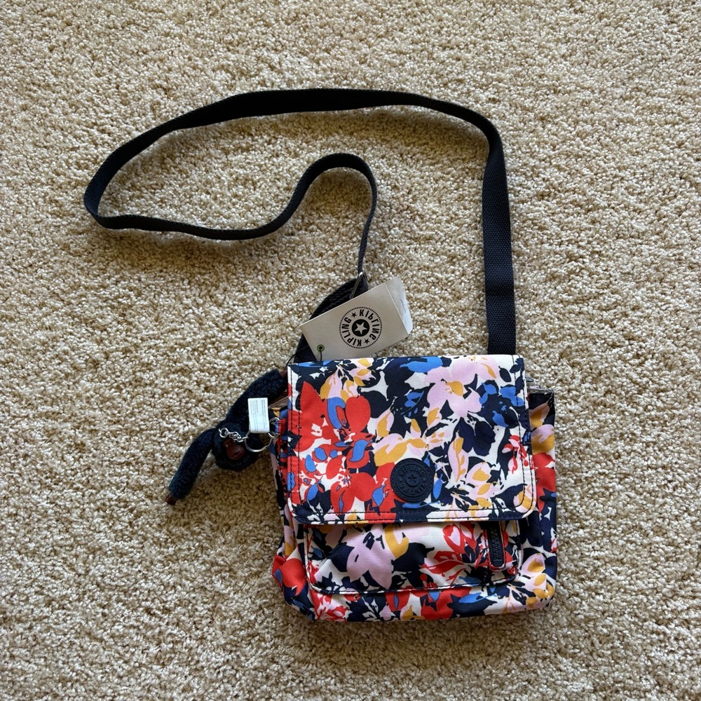 Kipling Alexis Crossbody Bag Splashy Posies Floral NWT Adjustable Strap